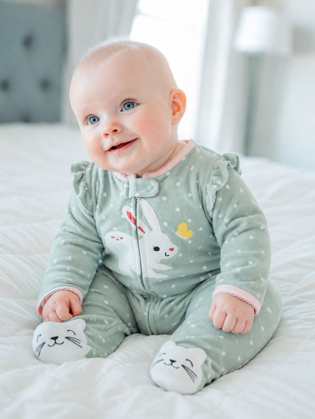 Barboteuse Bébé pour l'hiver | Polaire Douce| 3 à 12mois|LittleBunz