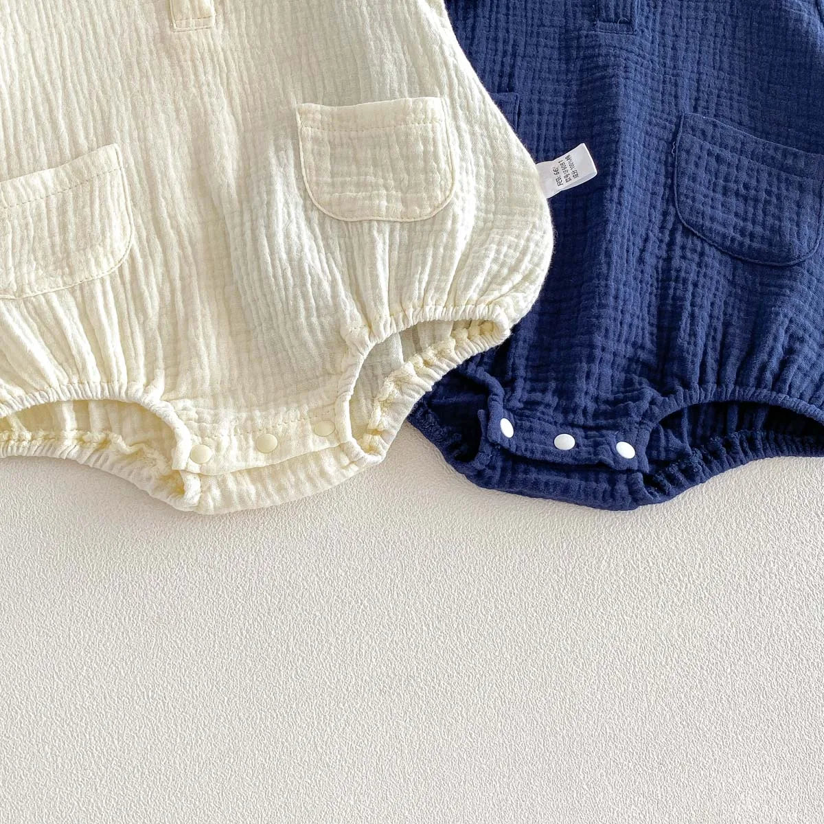 Combinaison Bébé Été – Col Marin, Manches Courtes, Unisexe, 3-18 Mois