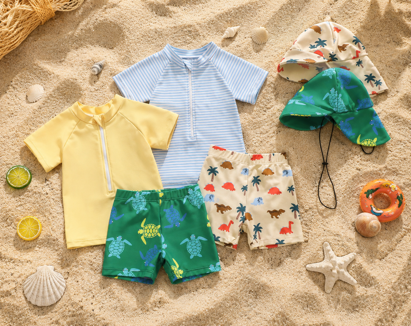 Tenue de Plage Bébé Anti-UV 3 Pièces | LittleBunz