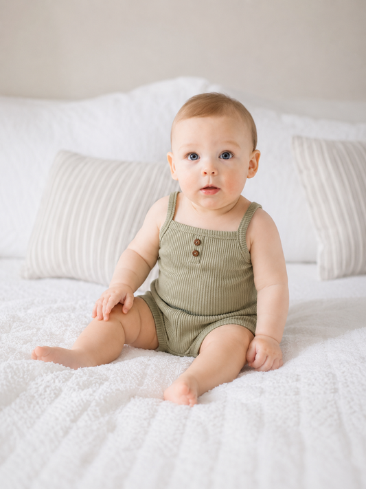 Ensemble débardeur & Short Bébé | Tissu Waffle | 6mois à 24mois