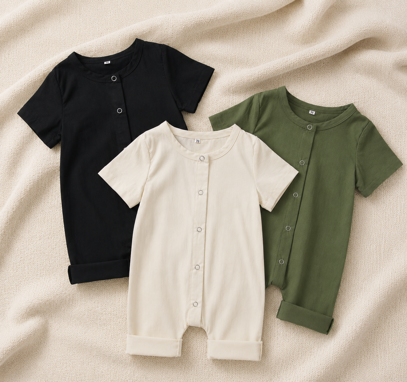 Body Bébé Été – Combinaison Courte en Coton | Garçon & Fille