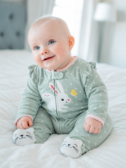 Barboteuse Bébé pour l'hiver  | Polaire Douce| 3 à 12mois|LittleBunz