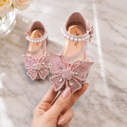 Sandales d'été pour filles, chaussures papillon à paillettes | Sandales Emma  | Tailles EU 21-35