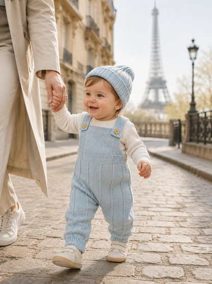 Ensemble Bonnet et salopette Bébé – Accessoire Hiver Doux et Chaud