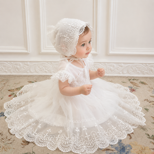 Robe de Baptême et accessoires Bebe Fille en Dentelle – LittleBunz