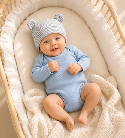 Lot de 3 bonnets bébé 100% coton – Doux et confortables | Littlebunz