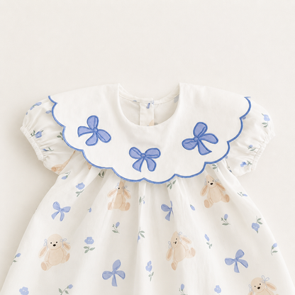 Robe d'Ete Bebe Fille avec Noeud – LittleBunz