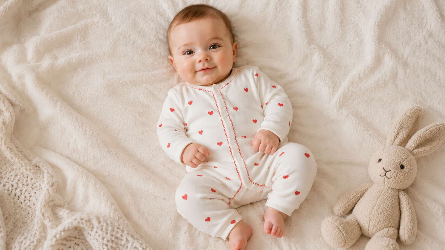 Barboteuse Bébé – 100% Coton Doux | Motifs Mignons | 3-18 Mois | LittleBunz