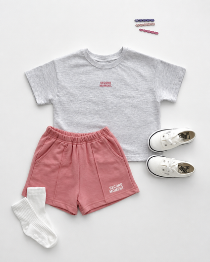 Ensemble 2 Pièces Bébé Enfant T-Shirt Short Lettres Unisexe Été | LittleBunz