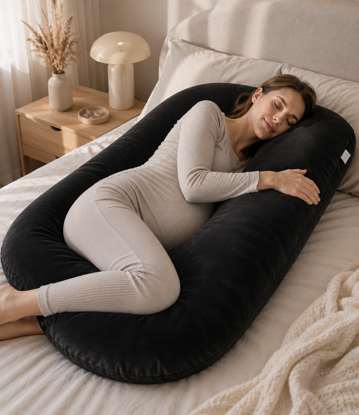 Oreiller de Grossesse en U – Soutien Lombaire & Confort |