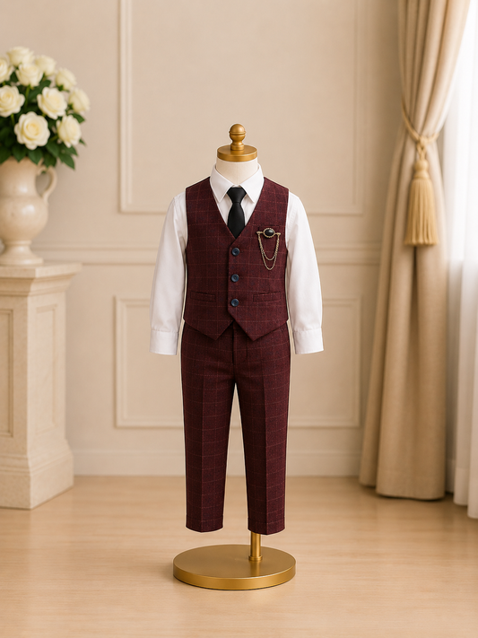 Costume Victor| Ensemble Élégance Parisienne à Carreaux