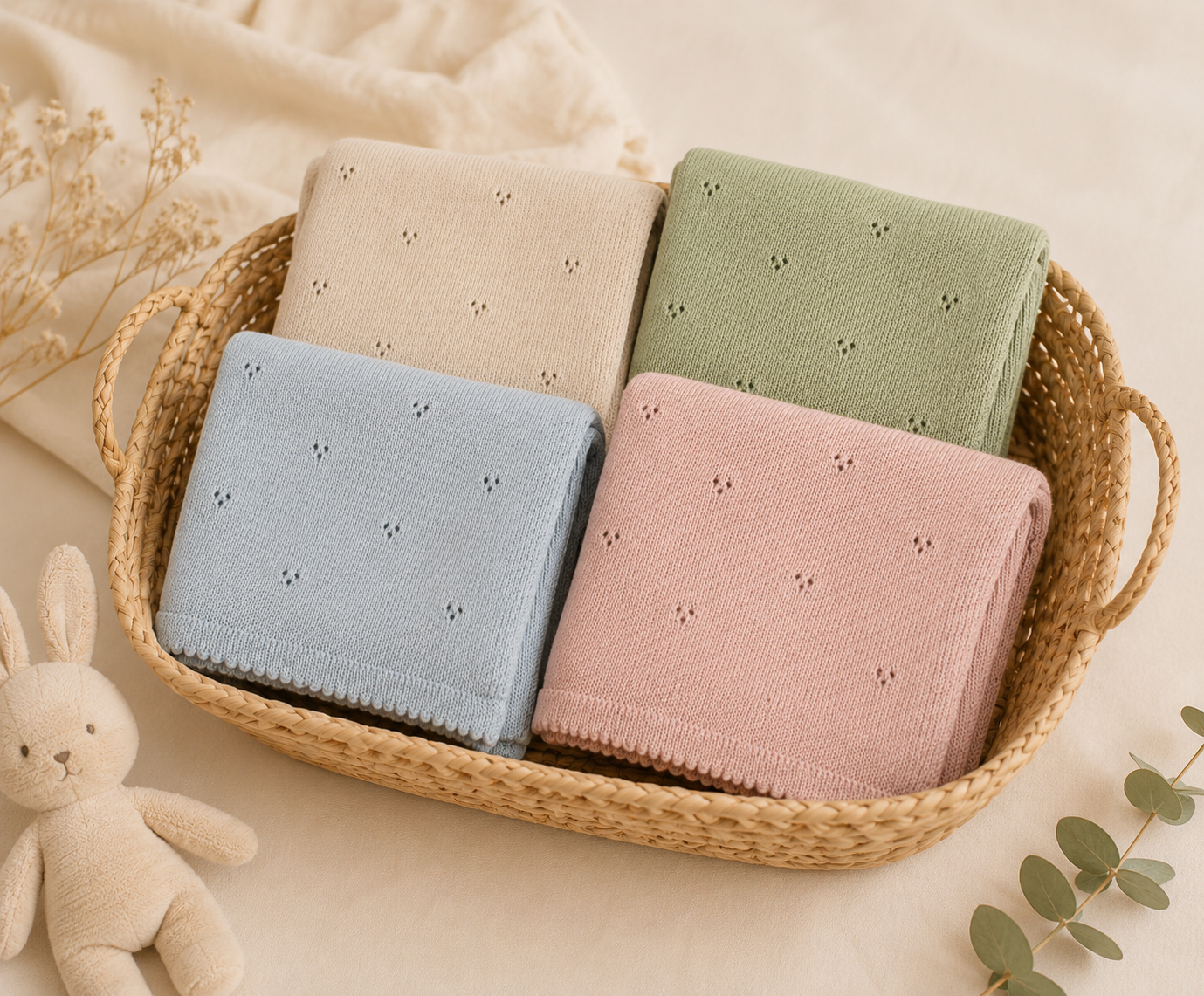 Couverture Tricotée Bébé – Douce, Chaude & Respirante | Littlebunz