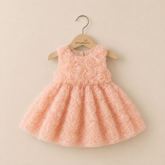 Robe Bébé Fille Baptême Mariage Fleurs Coton 6-24 Mois | LittleBunz