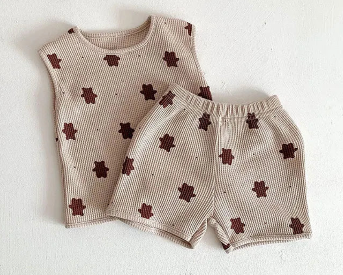 Ensemble Débardeur & Short Bébé | Tissu Gaufré | 3mois à 3 ans|LittleBunz