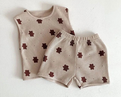 Ensemble Débardeur & Short Bébé | Tissu Gaufré | 3mois à 3 ans|LittleBunz