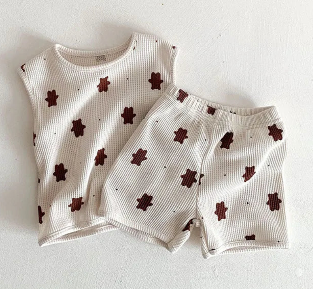 Ensemble Débardeur & Short Bébé | Tissu Gaufré | 3mois à 3 ans|LittleBunz