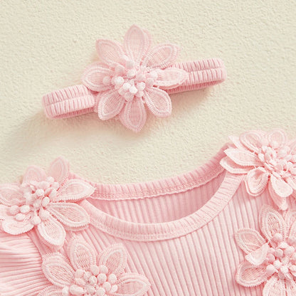 Ensemble Bébé Fille Barboteuse Dentelle Tulle Bandeau Baptême 0-18 Mois | LittleBunz