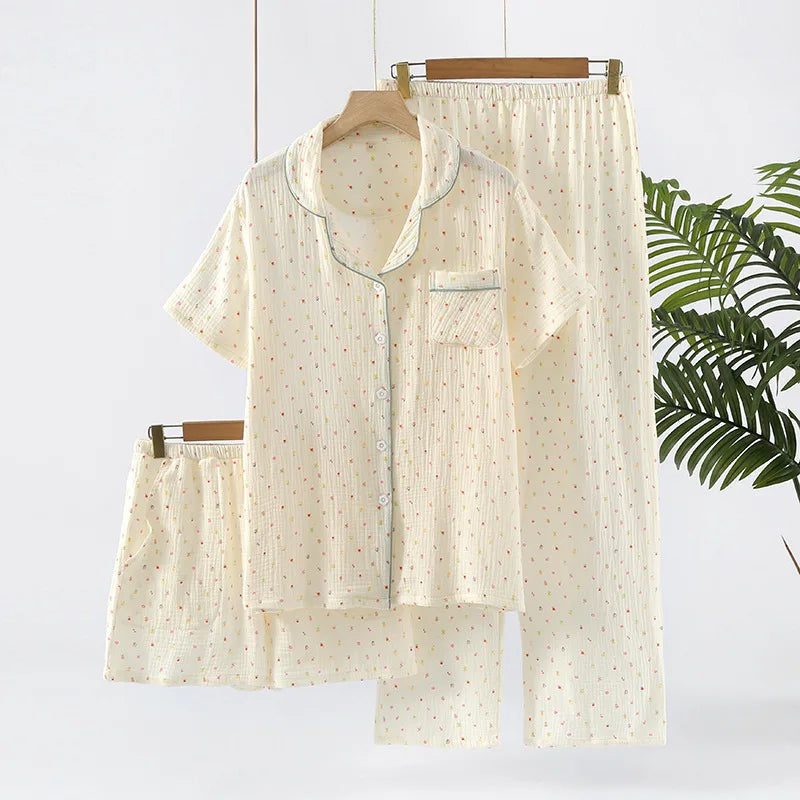 Ensemble Pyjama 3 Pièces Maman | Coton Doux & Motifs Fleuris – LittleBunz