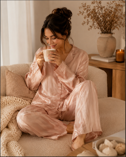 Pyjama Satin Doux pour Maman | Ensemble de Nuit Élégant LittleBunz