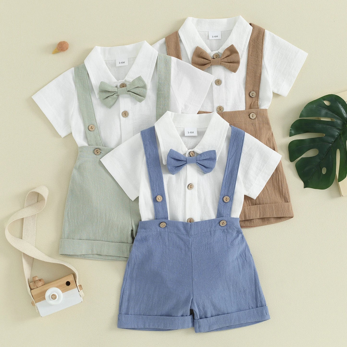 Ensemble Bapteme Petit Garcon Barboteuse et Salopette – Little Bunz