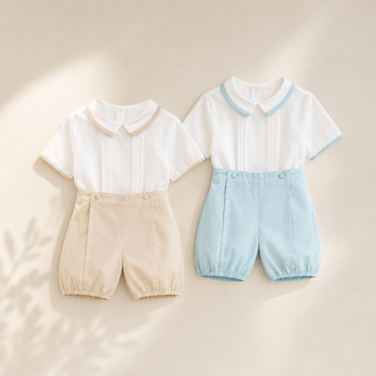 Ensemble Chemise et Short Bebe Garcon en Coton – Little Bunz