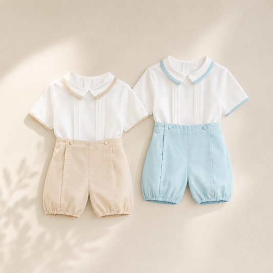 Ensemble Chemise et Short Bebe Garcon en Coton – Little Bunz