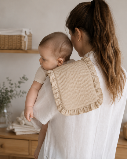 Chiffons de Rots pour Nourrissons | Lot de 4 | Mousseline Douce à Volants – LittleBunz