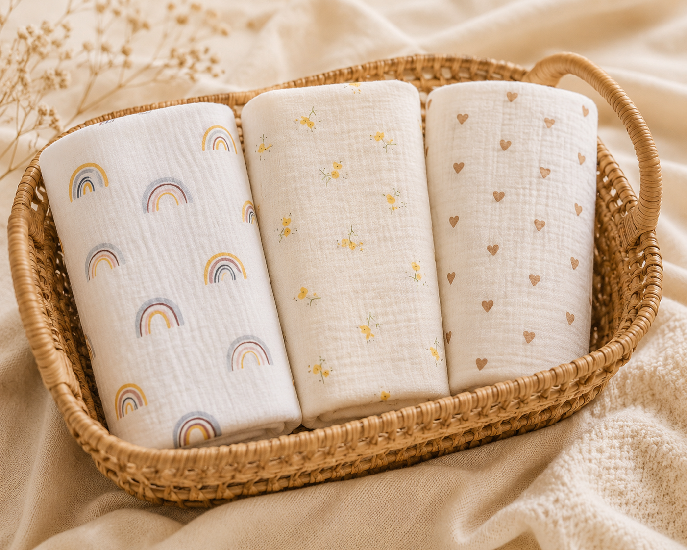 Couverture Mousseline Coton pour Bébé – Lange Unisexe|LittleBunz