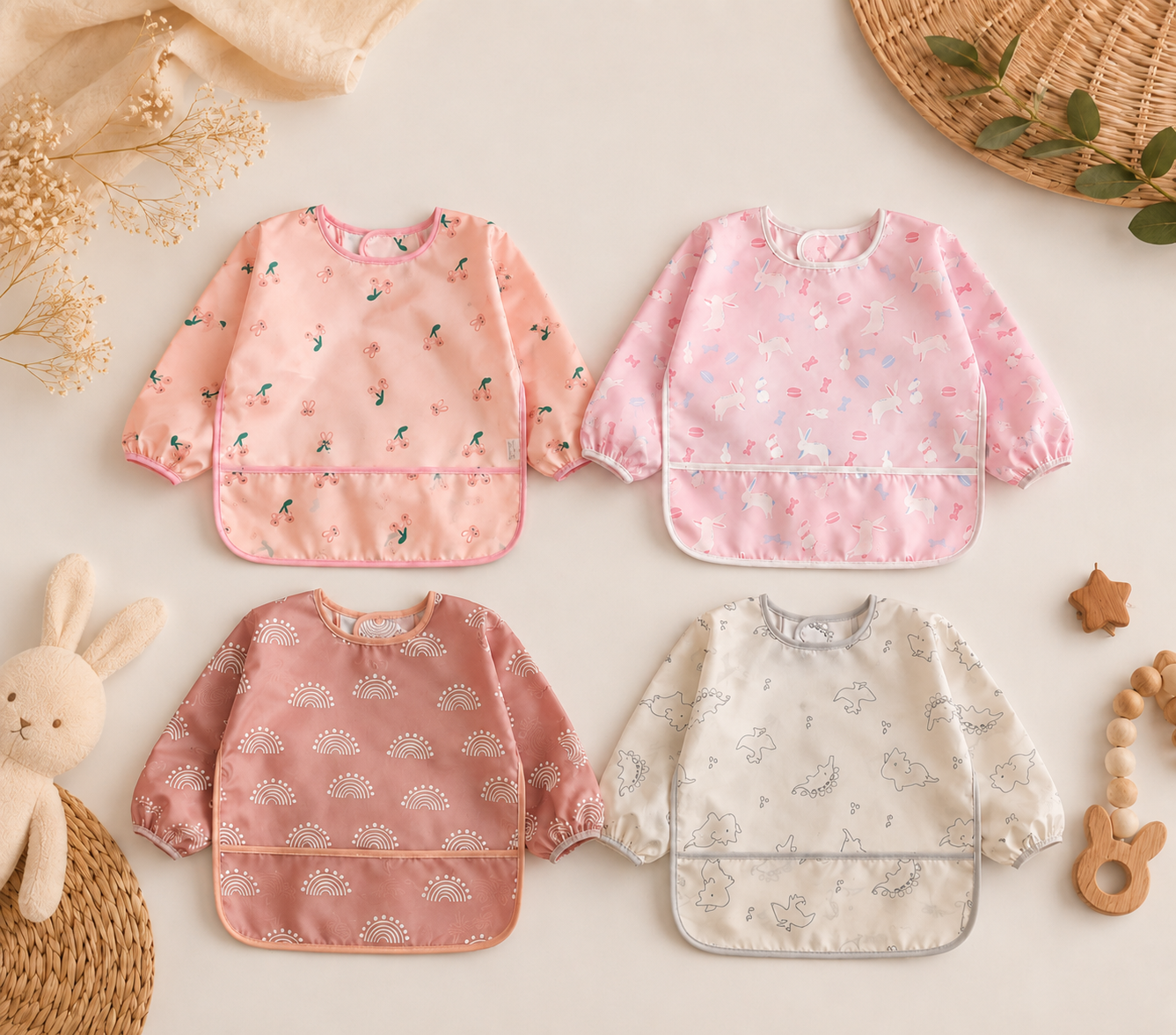 Collection de Bavoirs à Manches Longues Imperméables Bébé – LittleBunz