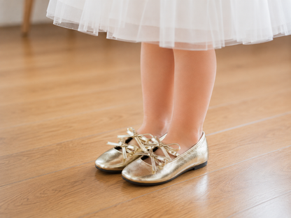 Chaussures de Spectacle en Cuir PU pour Filles – Bout Carré & Double Bride  | Ballerines Caroline | pointures 23 à 36|