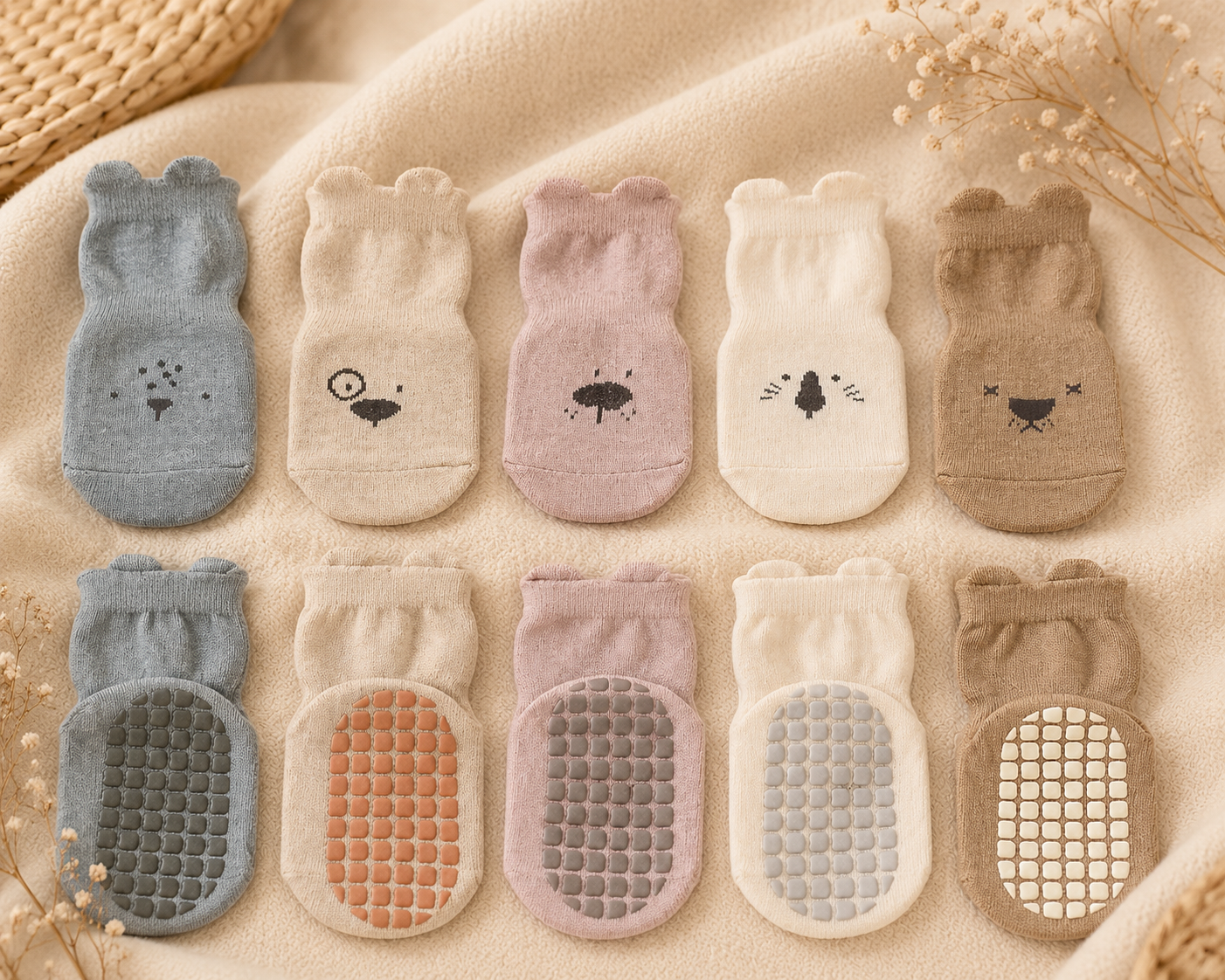 Chaussettes Antidérapantes Bébé | Lot de 5 | LittleBunz