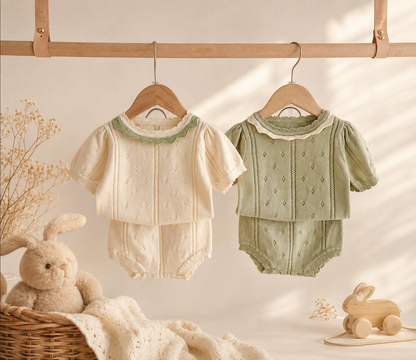 Ensemble de vêtements d'été en tricot  pour bébé|Super doux|LittleBunz