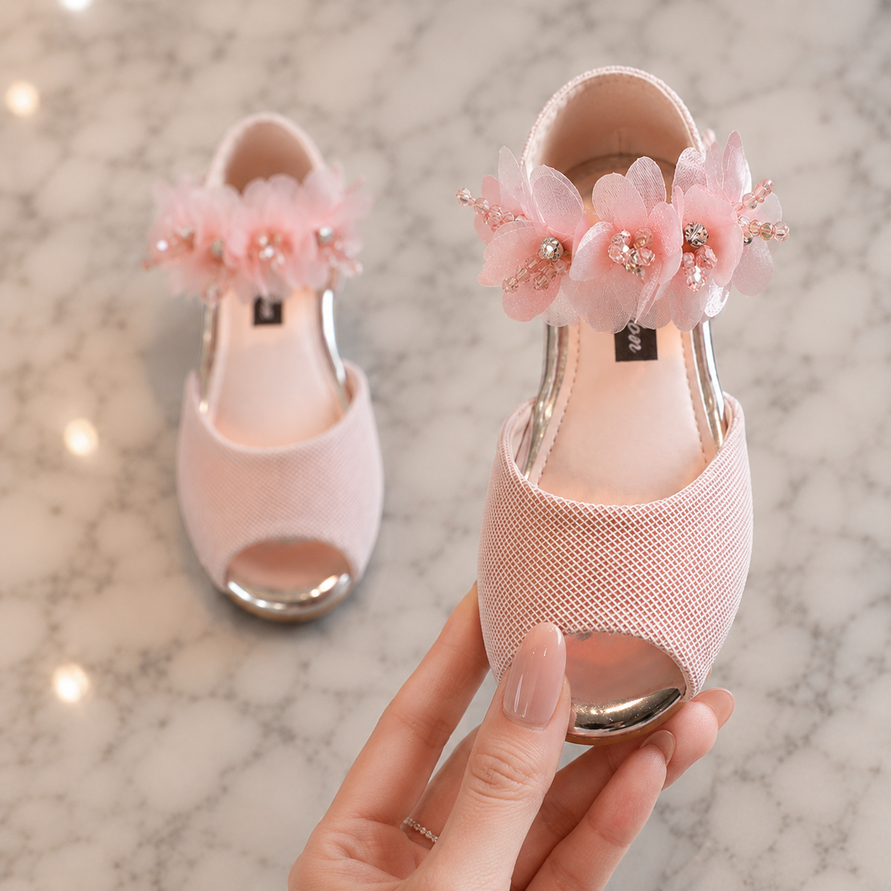 Sandales à Fleurs pour Filles — Chaussures de Princesse Légères | Sandales Joleen | pointures 22 à 31