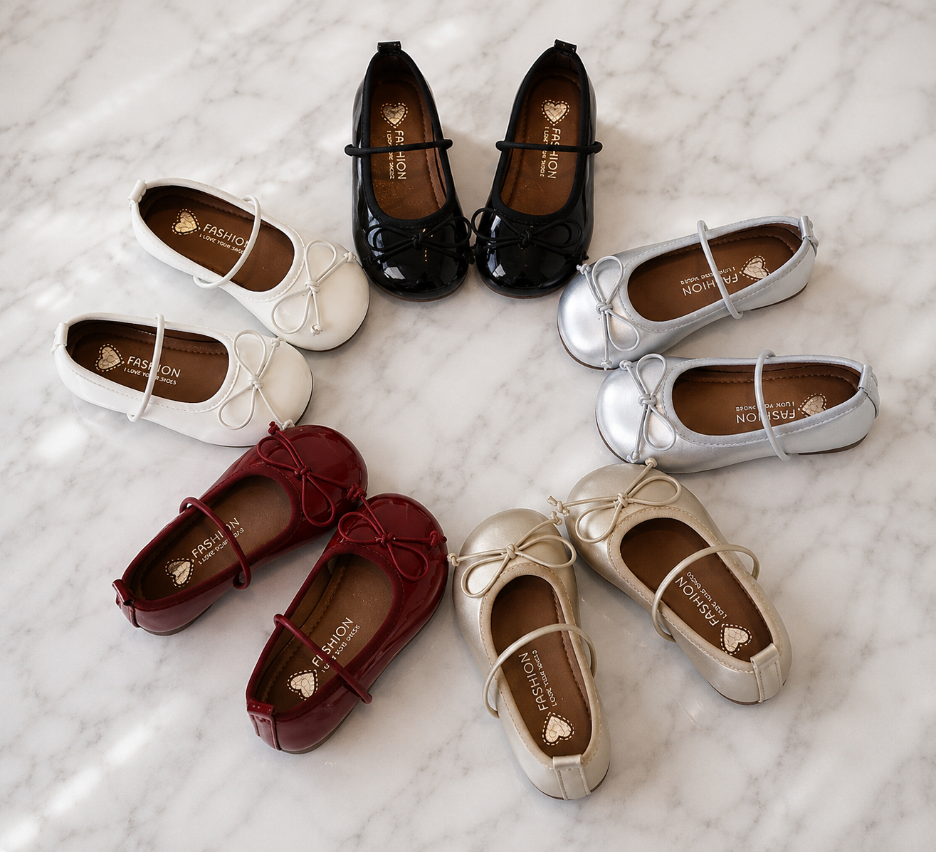 Chaussures en cuir pour filles, nouvelle mode de printemps | Ballerine Noemie| EU 21-36 |