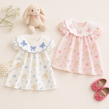 Robe d'Ete Bebe Fille avec Noeud – LittleBunz