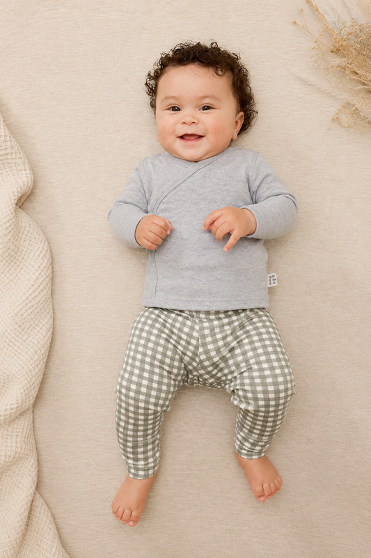 Haut Kimono Bébé | 100% Coton | Boutons Latéraux | 0-9 Mois