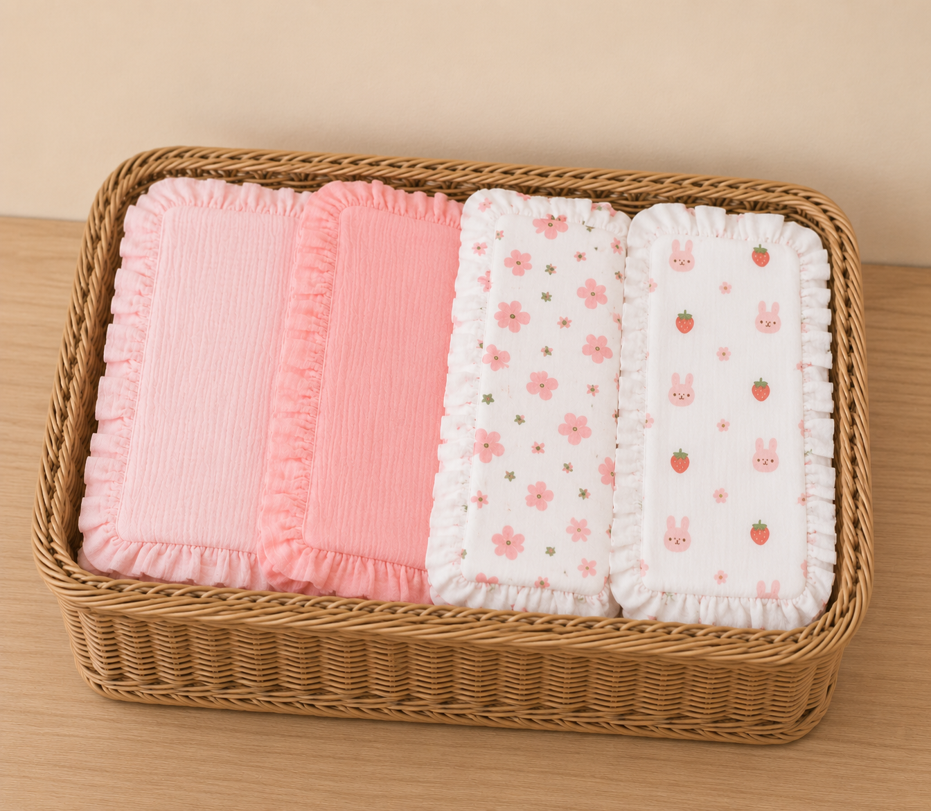 Chiffons de Rots pour Nourrissons | Lot de 4 | Mousseline Douce à Volants – LittleBunz