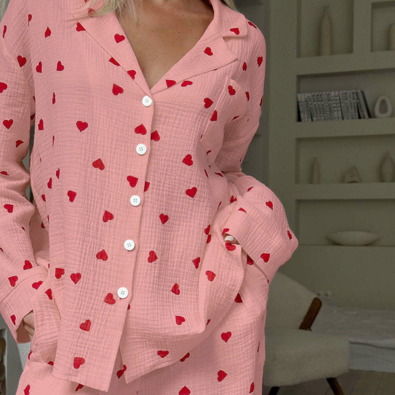 Pyjama Imprimé Cœurs – Ensemble Nuit Doux & Romantique | LittleBunz